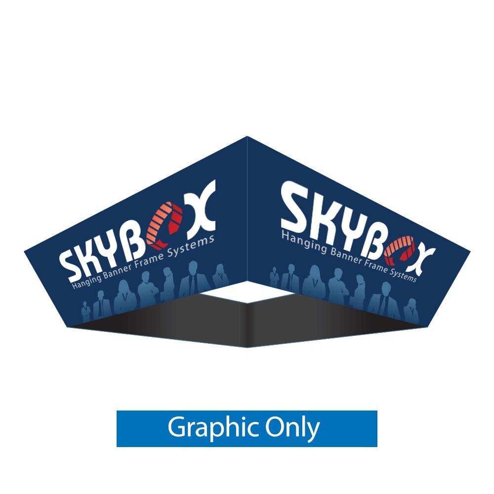 12x3.5 ft. Hanging Banner Tapered Square — Single Sided Graphic Only with Black Back Fabric